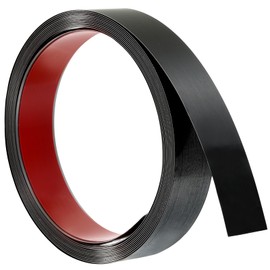 Uxcell Wall Trim Molding, 16.4 ft x 1.18 in Stainless Steel Peel and Stick Self Adhesive Trim Metalized Brushed Finish Strip Border Edge Frame for Home DIY Decoration, Black