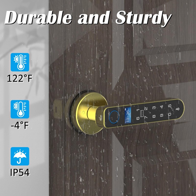 Fingerprint Keyless Entry Bedroom Door Lock with Code RFID Card