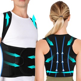 SOARFLY Rücken Geradehalter Verstellbarer Haltungskorrektur Gurt für Damen Herren, Atmungsaktiv und Unsichtbar unter Kleidung Schultergurt, Nackenstütze, Rückentrainer für Gerade Haltung, (3XL)