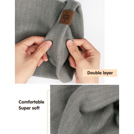 Wmcaps Children's Boys Warm Soft Winter Hats for Girls Toddler Baby Double Layer Knitted Hat Children, gray