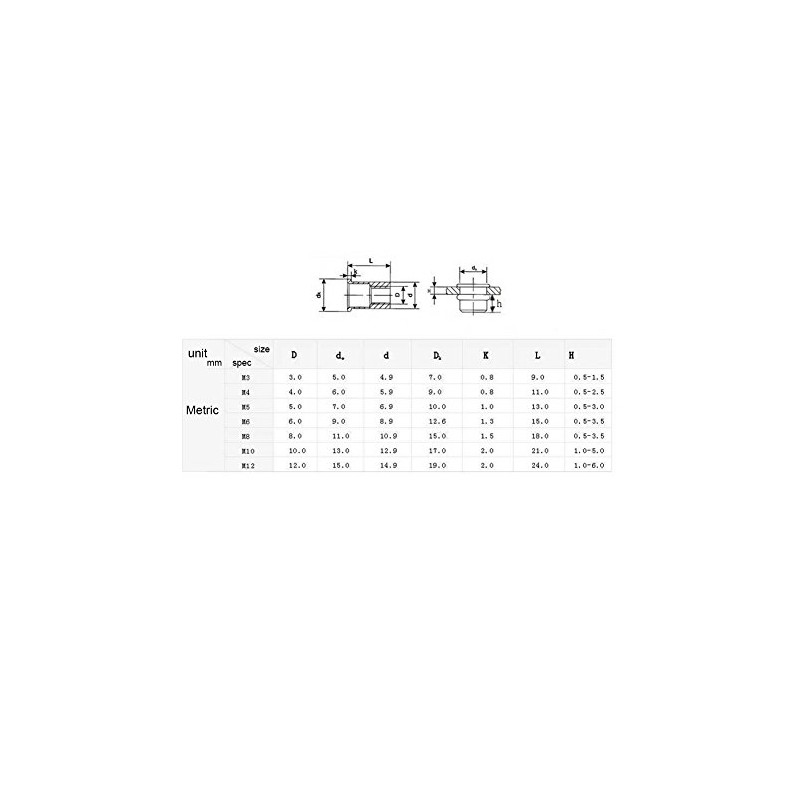LiebeWH - Juego de Tuercas Remachables Tuercas de Remache de