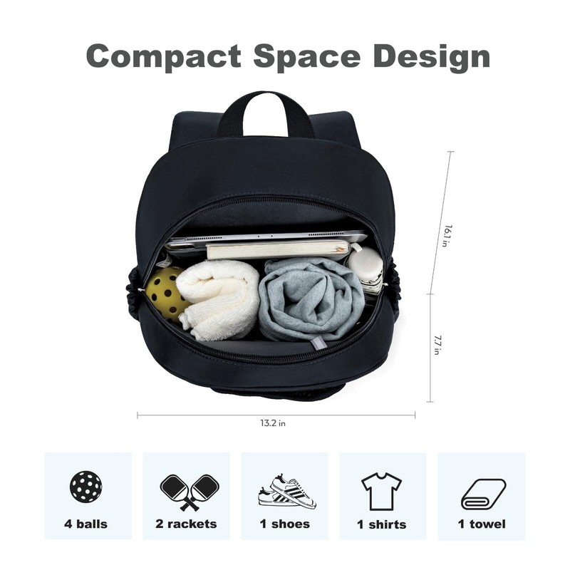 KAVIGOR Pickleball Bag, Quilted Pickleball Backpack with Shoe Compartment &