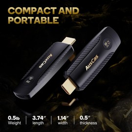 Wireless HDMI Transmitter and Receiver - Mini Wireless HDMI Extender Plug & Play Portable 5G+2.4G, 4K Decode 1080P 60Hz Ultra HD, Display Adapter for TV 330FT/100M for Video and Audio to Monitor