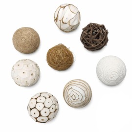 8pcs Decorative Balls for Centerpiece Bowls Filler Decor Orbs Spheres, 2 Inch Rattan Balls for Party Wedding Table Ornaments Decorative House Crafts Hanging DIY Accessories