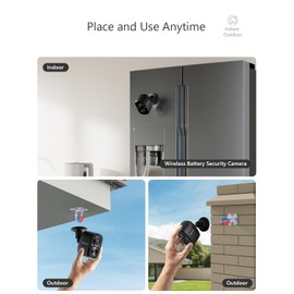 KEEPYOO Security Cameras Wireless Outdoor/Indoor, WiFi 2.5K Battery Powered Security Camera, Motion Detection, Color Night Vision, 2-Way Talk, Waterproof (Black-2Pcs)