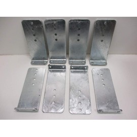 CTW (8) Vertical Pontoon Boat Trailer Bunk Bolster L Brackets / 5" by 12" Galvanized
