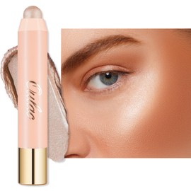 Oulac Face Highlighter Stick, Multi-use Cream Highlighter Makeup Stick, No Caking or Dragging, Metallic Finish, Vegan & Cruelty-Free, H1 Cream