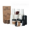 KAWALLO 100 Pack Paper Coffee Cups Set, 12oz White Disposable