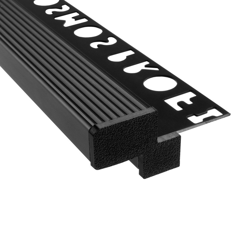 T-40 LED Aluminium Tile Profile Stair Profile 10 mm Black