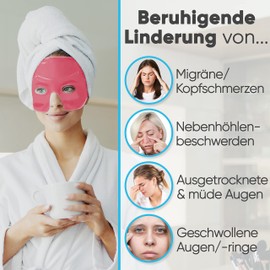 ICEHOF Eye Mask Cooling - Comfortable Outer Material with Storage Bag - Cooling Glasses with High-Quality Gel - Effective Forehead to Cheek - Migraine Eye Cooling Mask Face Migraine Glasses