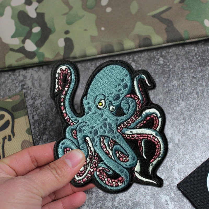 Patches for Backpacks,Octopus Patches Embroidered Tactical Patches, Military Style Hook