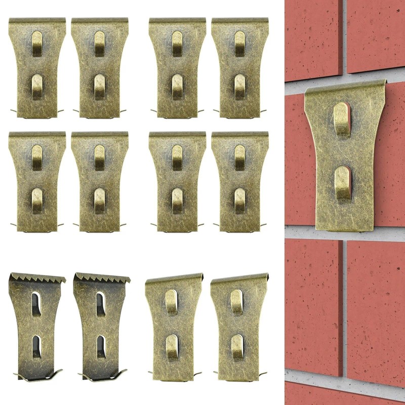 12 Pcs Brick Clips for Hanging, Heavy Duty No Drill