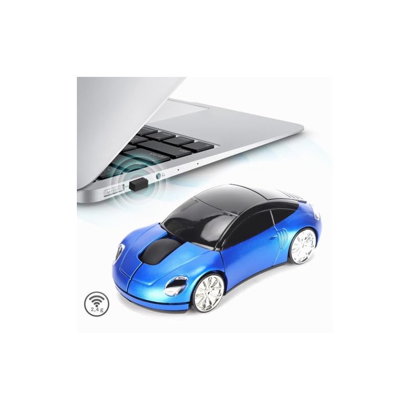Sorandy Ratón Inalámbrico Coche 2.4GHz, Óptico Ergonómico Forma de Coche