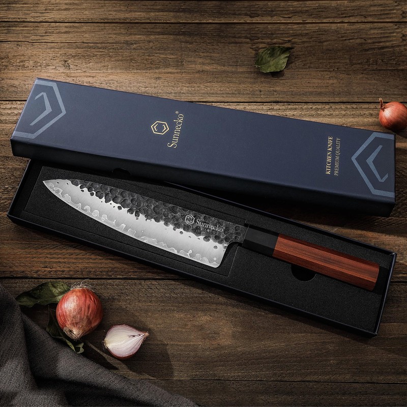 Sunnecko Japanese Chef Knife 8 Inch Chef Knife Wood Handle,