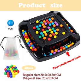 Intellectual chessboard, intellectual chess board, colorful balls board game, intellectual chessboard,Interactive Tabletop Strategy Puzzle Games f for Kids and Adults with Colored Marbles