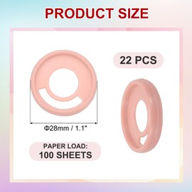 PATIKIL 28mm 1.1" Plastic Round Book Binding Discs, 22 Pcs Discbound Expansion Discs Pen Insertable Plating Round Binder Rings for DIY Notebook Planner, Light Pink