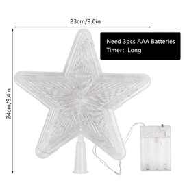 VEYLIN Christmas Tree Topper, Gold Glittered Hollow Christmas Tree Topper Star for Christmas Tree