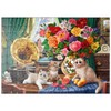 MyPuzzle Vintage Charm with Kitten and Flowers - Premium 100 Piece Puzzle - MyPuzzle Special Collection by Puzzle Galaxy