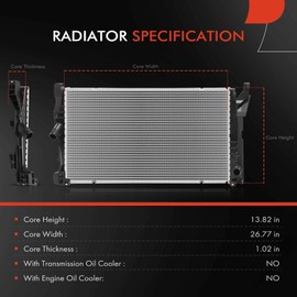 A-Premium Engine Coolant Radiator Assembly Compatible with Mini Cooper 2016-2019, Cooper Clubman 2016-2019, Cooper Countryman 2017-2019, 1.5L