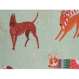 Little Johnny - Dogs in Jumpers 100% Cotton Fabric - Dog Print Fabric - Christmas Fabric (Ideal for Crafts, Quilting, Sewing) (Half Metre)