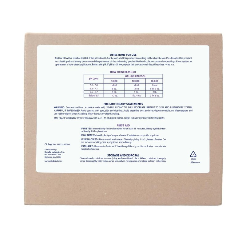 Robelle 25-Pounds Premium pH Up for Pools, 100% Sodium Carbonate