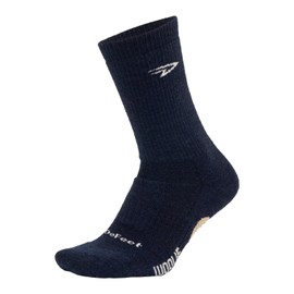 DEFEET | Woolie Boolie 6" - D-Logo Crew Cycling Socks | For Biking, Running, & Everyday Adventures | Navy | Large