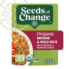 SEEDS OF CHANGE Certified Organic Brown and Wild Rice with Tomato & Roasted Garlic, Organic Food, 8.5 OZ Pouch (Pack of 12)