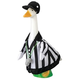 Fox Valley Traders GagglevilleTM 3-Piece Referee Goose Outfit - Fun Garden Decor | Classic Referee Shirt, Hat, and Whistle | Indoor/Outdoor Use | Celebrate Sports Seasons