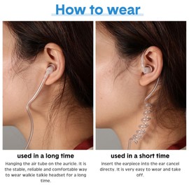 SAMCOM Walkie Talkies Earpiece with Mic PTT 2 Pin K Head Acoustic Tube Headset Earphone Surveillance Covert Air Tube Ear Piece FPCN30A FPCN10A Radios