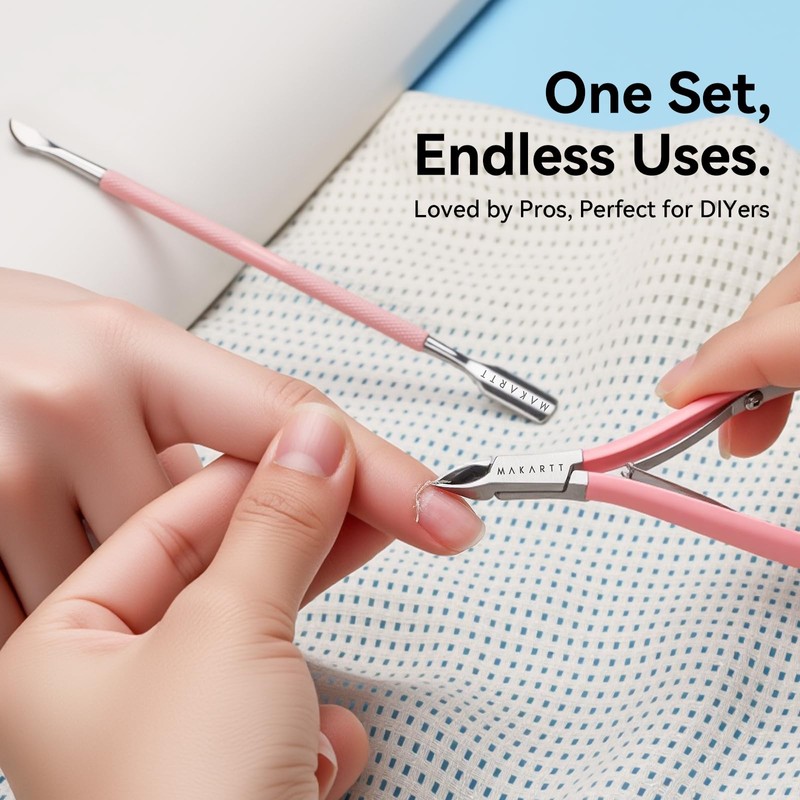 Makartt Cuticle Trimmer with Cuticle Pusher - Stainless Steel Cuticles