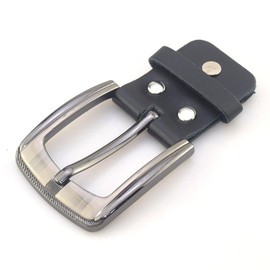 DraCra 2 Pack Classic Belt Buckles Set with Belt Loop and Mount Snap Connector Single Prong Square Replacement Roller Buckle for Leather Belts Strap 1.5'' Width Women Men Western Belts Leather Straps