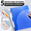 SUNEE 5 Subject Notebook College Ruled - 400 Pages, 9"x11",