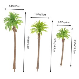 Operitacx 12Pcs Miniature Fake Palm Trees for Scenery Model Decor Realistic Landscape Building Accessories for DIY Mini Plant Layouts and Sand Table Decoration