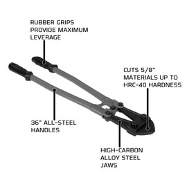 JET Bolt Cutter, 36-Inch Handles with Black Head, Center Cut (BC-36B)