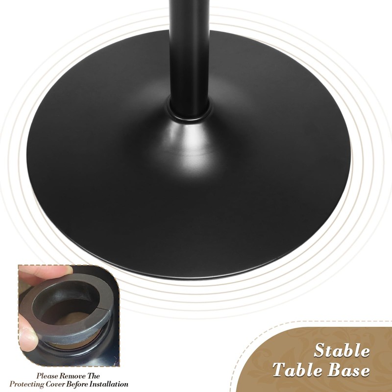 Athena Collection Modern Bar Table Round Top Height Adjustable, Tall