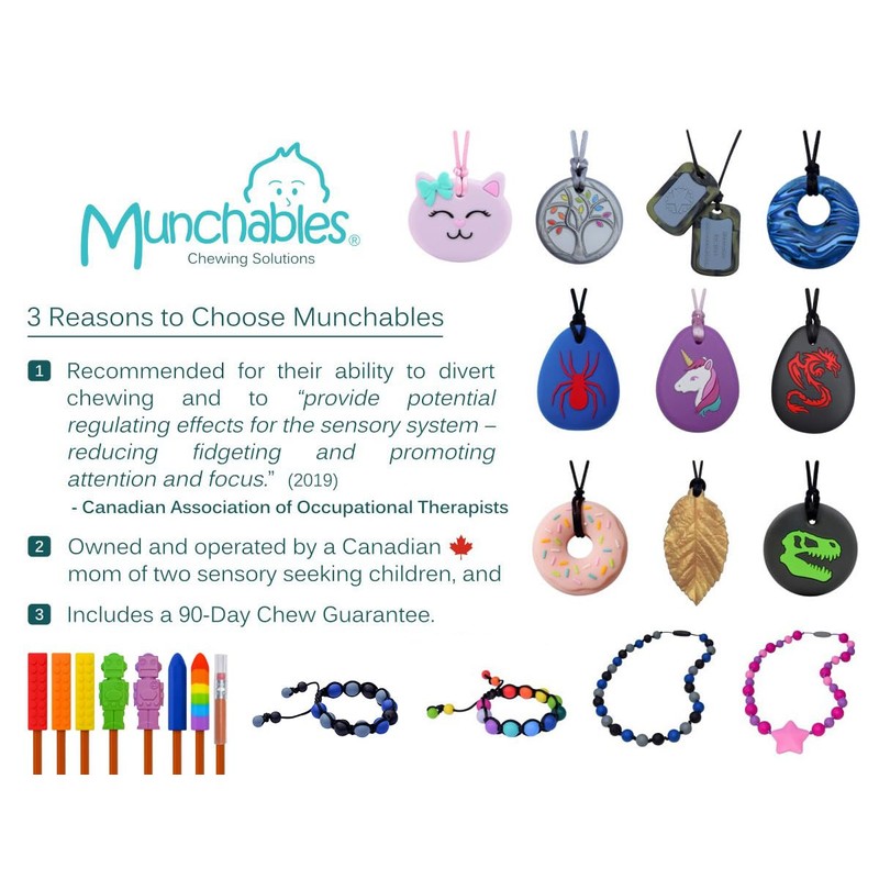 Munchables Cat Chew Necklace – Chewy Sensory Jewelry (Purple)