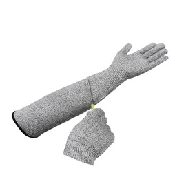 SUNZWO 45cm Long Gardening Gloves - Non-Toxic Eco-Friendly Thorn-Proof Arm Protection for Rose Pruning, Farm Work & Pet Care (2-Pack, Gray)