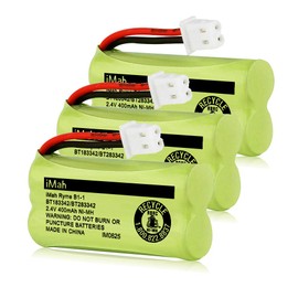 iMah BT183342/BT283342 Cordless Phone Battery Also Compatible with BT166342/BT266342 BT162342/BT262342 AT&T EL52100 EL50003 CL80100 CL80111 CRL80112 EL50003 VTech CS6709 CS6609 CS6509 CS6409, 3-Pack