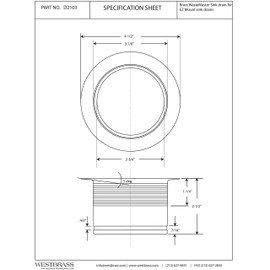 Westbrass EZ-Mount Sink Disposal Flange, Fits all EZ-Mount Disposers, Oil Rubbed Bronze, D2103-12
