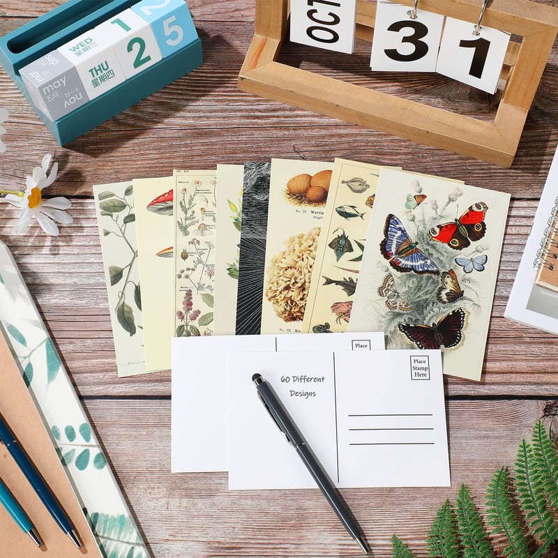 Gersoniel 60 PCS Vintage Collection Postcard Set Retro Style Botanical