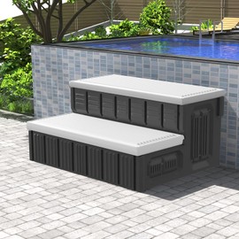 Hot Tub Steps, Outdoor Spa Steps with Storage, Non-Slip & Sturdy Hot Tub Stairs, 36 Inches Long