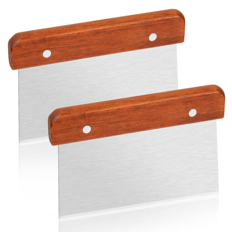 Vicloon Dough Scraper Cutter, 2 Pcs Stainless Steel Dough Scraper