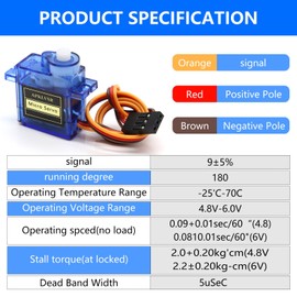 APKLVSR 4 Stück Micro Servo Metal Gear,RC Servo, Servo Motor für RC Hubschrauber,Auto Roboter Starrflügel,Roboter,kompatibel mit Arduino
