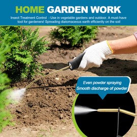 Sbestily Large Bulb Powder Duster, 2PC Diatomaceous Earth Spreader for Garden and Indoor Insect Treatment, Handheld Dust Applicator Spray Bottle with Long Copper Tube