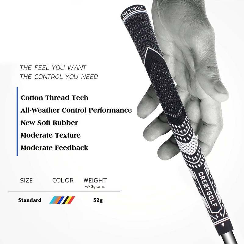 Crestgolf Updated Multi Compound Golf Grips for Golf Clubs Set