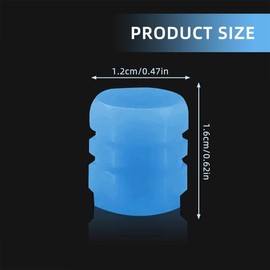 ZYBHMJE 24 Pcs Dust Caps for Car Tyres Fluorescent Car Tire Valve Caps Universal Valve Caps Fashion Luminous Tyre Caps for General Cars SUV Motorbike Trucks Bicycle Decoration (Blue)