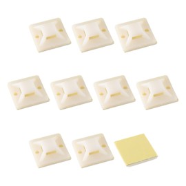 Rebower Cable Fixing Base Self-Adhesive Wire Tie, [for Wire, Cable, Rope] - 0.24 Inch/White, Yellow/ 60 Pcs