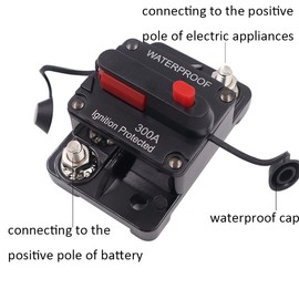 Car Circuit Breaker with Manual Reset 12V-48V DC Waterproof Car Audio Inline Circuit Breaker Fuse Holder Inverter for Motor Marine Boat Solar Power (20A)