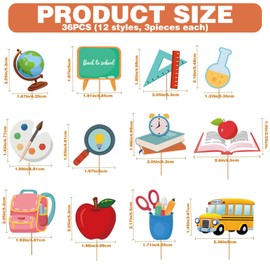 36Pcs Back to School Cupcake Toppers, Creative and Easy to Operate Decorations Cupcake Picks Book Cupcake Toppers, School Safe Cupcakes & Teacher Cupcake Toppers Applicable for Opening Ceremony