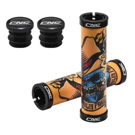 JSCARLIFE Bike Handlebar Grips, Soft Non-Slip Bicycle Handle Grips Bicycle Aluminum Handle Grip Double Lock-On Anti-Slip for Mountain Bike Road Bike MTB,BMX,Scooters (Yellow-1)